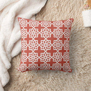 Coussin Épice Rouge Marocain Star Motif Carrelage Jeter Pi