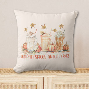 Coussin Épices de citrouille automne boisson drôle de cita