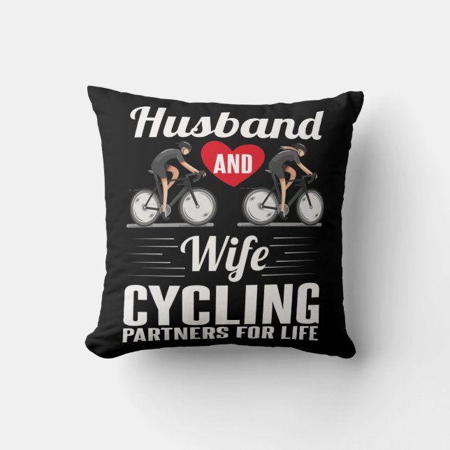 Coussin Épouse mariée à vélo Couple Aimé au vélo (Recto)