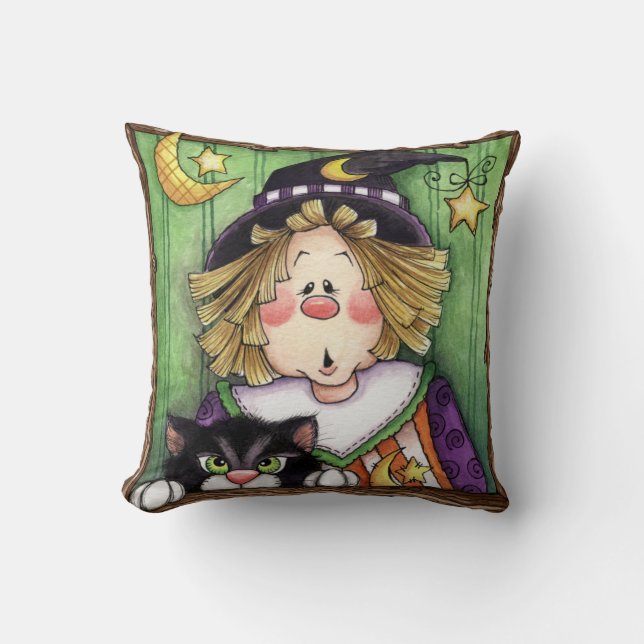 Coussin Épouvantail Sorcier  (Recto)