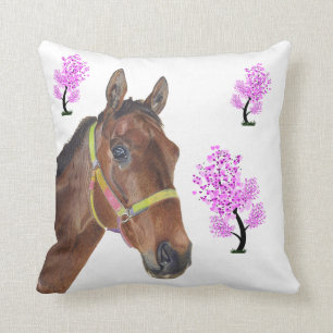 Coussin équestre mignon de cheval de pur sang