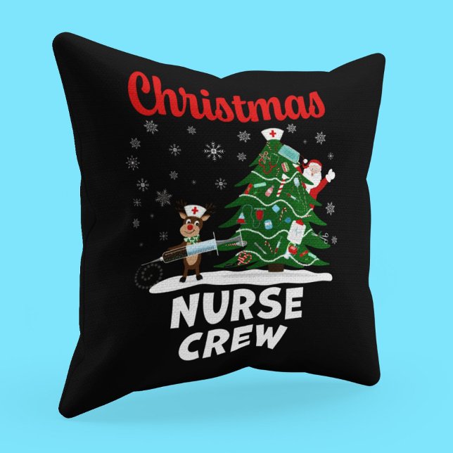 Coussin Équipage de l'infirmière de Noël avec Père Noël et (Créateur téléchargé)