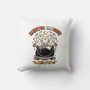 Coussin Équipe de citrouille fantôme Halloween