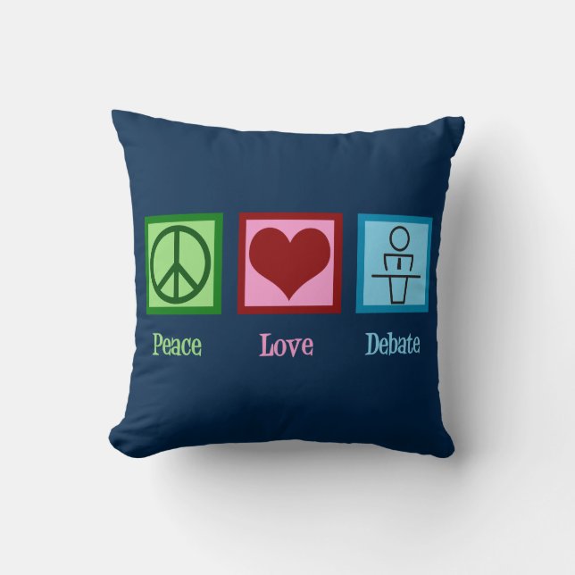 Coussin Équipe de discussion d'amour de paix (Recto)