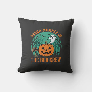 Coussin Équipe de fantômes de design de citrouille Hallowe
