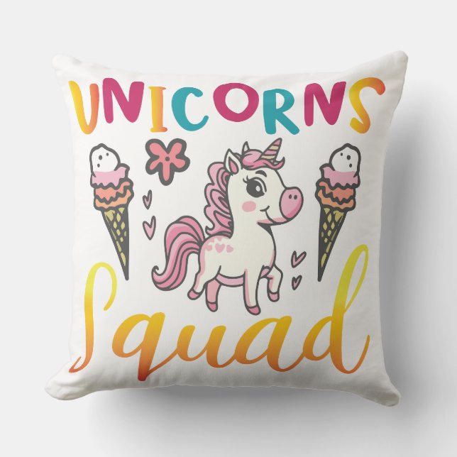 Coussin Équipe de la licorne (Recto)