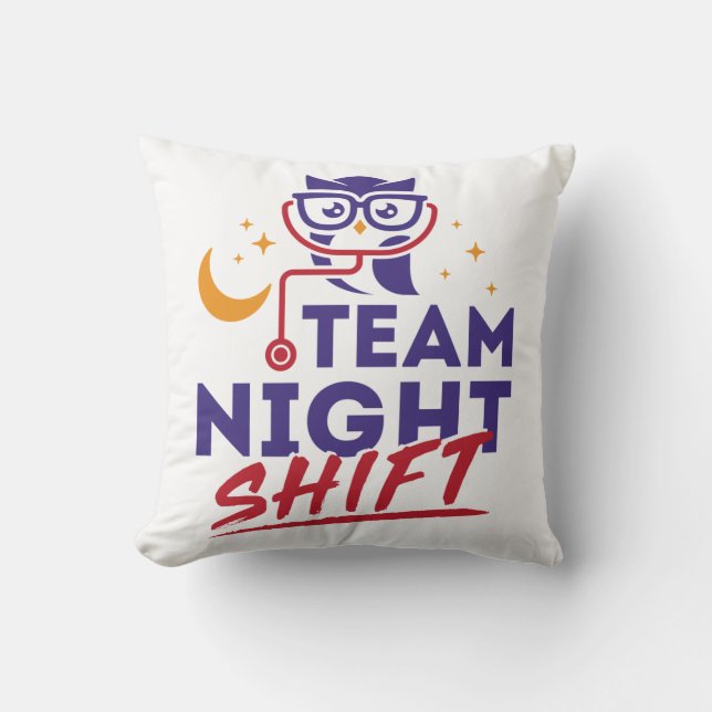 Coussin Équipe de nuit Shift Hospital Doctor Nurse Staff (Recto)