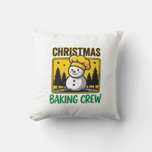 Coussin Équipe de pâtisserie de Noël Bonhomme de neige Mod