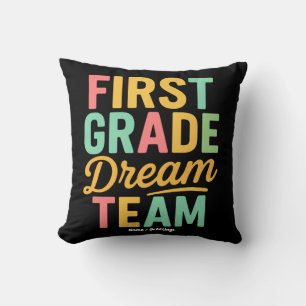 Coussin Équipe de rêve de première année Enseignant Retour