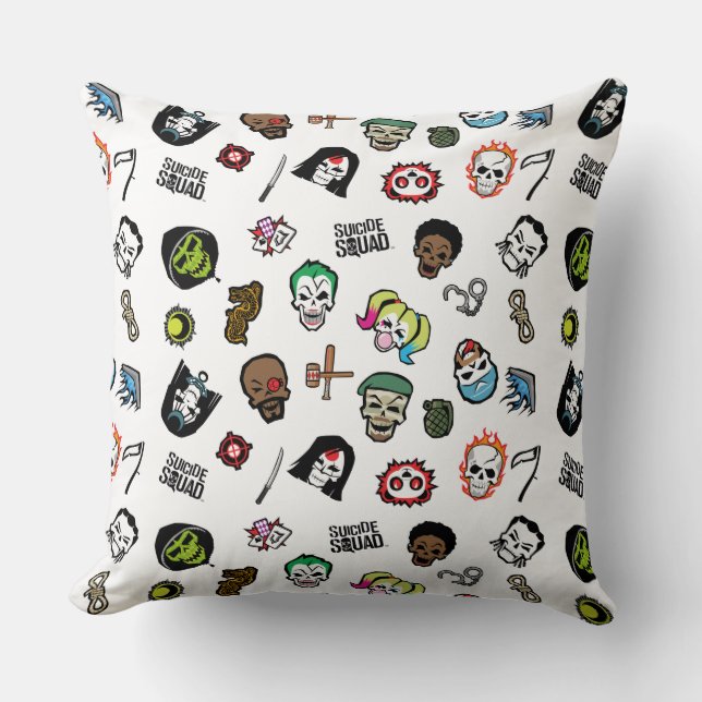 Coussin Équipe de suicide | Emoji Motif de l'équipe de sui (Recto)