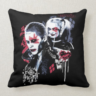 Coussin Équipe de suicide | Graffiti peint Joker & Harley
