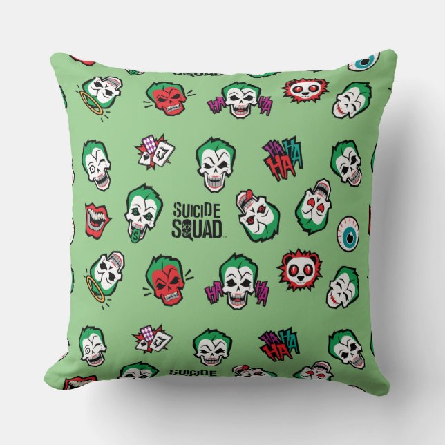 Coussin Équipe de suicide | Joker Emoji Motif (Recto)