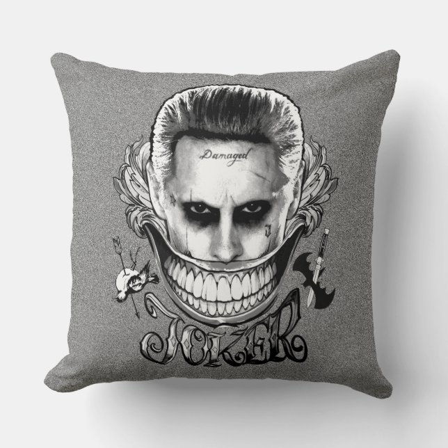 Coussin Équipe de suicide | Joker Smile (Recto)