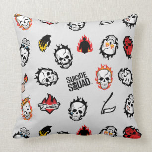 Coussin Équipe de suicide   Motif Diablo Emoji