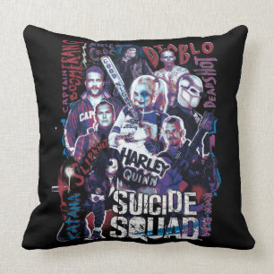 Coussin Équipe de suicide Task Force X Typographie Photo