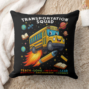 Coussin Équipe de transport Conducteur de bus scolaire drô