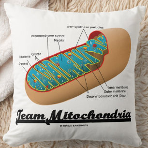 Coussin Équipe Mitochondria (Humour Mitochondrion)