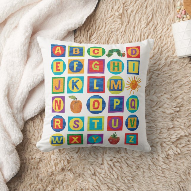 Coussin Eric Carle | Motif de blocs alphabets (Couverture)