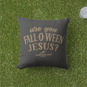 Coussin Es-tu FALL-O-WEEN Jésus ? Christian Halloween