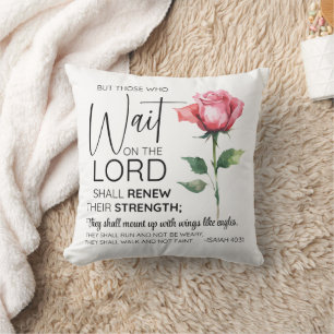 Coussin Ésaïe 40:31 Ceux qui attendent sur le Seigneur Fle