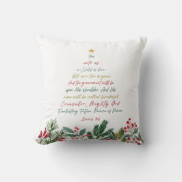 Coussin Ésaïe 9:6 Pour nous un enfant est né Noël