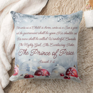 Coussin Ésaïe 9:6 Un enfant est né Noël
