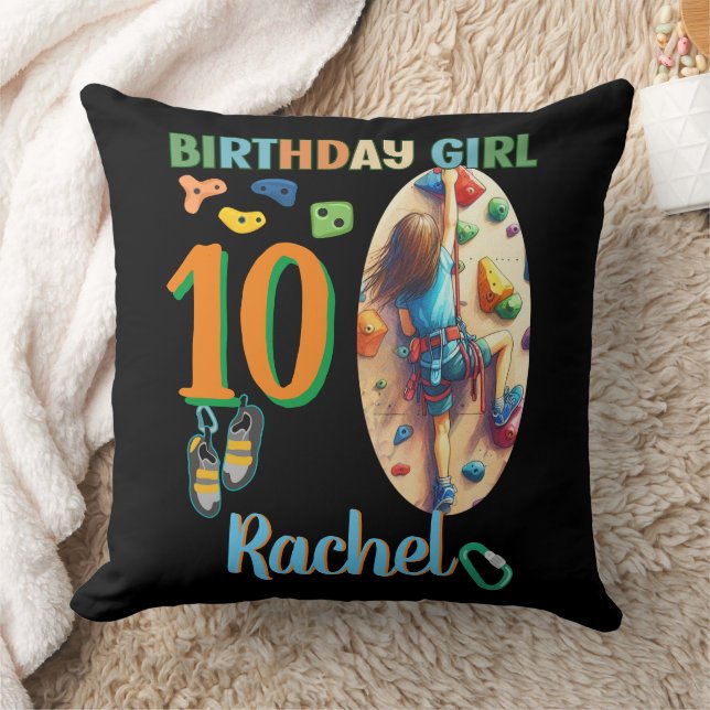 Coussin Escalade rock Anniversaire fille Aventure prêt (Couverture)