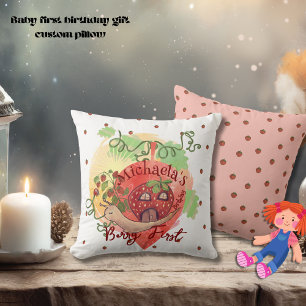 Coussin Escargot et fraise Whimsical 1er anniversaire