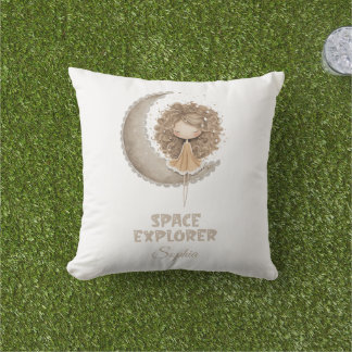 Coussin Espace Explorer Fairy Moon Nom personnalisé person