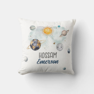 Coussin Espace Extérieur Anniversaire Galaxie Soleil Lune 