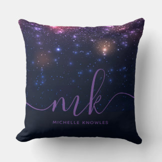 Coussin Espace parties scintillant Galaxie Script moderne