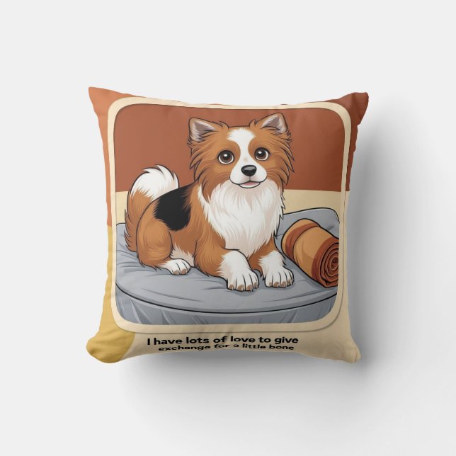 Coussin Esperando su Huesito – Zaguate con Mirada Tierna (Recto)