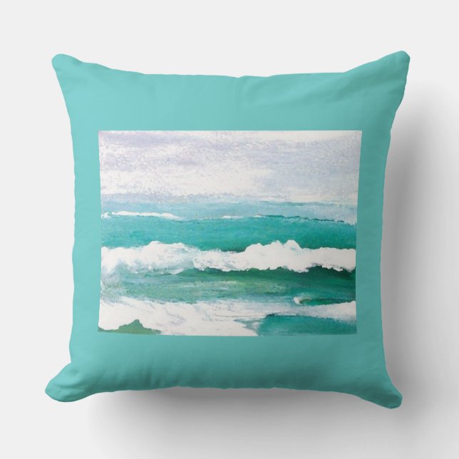 Coussin espiègle 4e de décor de plage de ressacs (Recto)