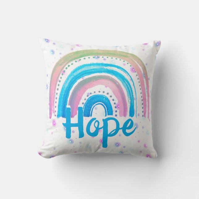 Coussin Espoir Arc En Ciel Avec Spirales (Recto)