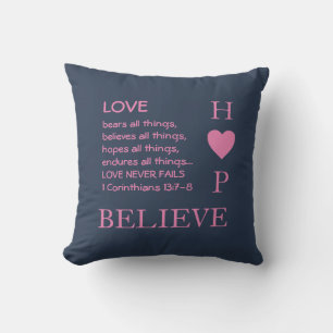Coussin ESPOIR CROIRE L'AMOUR N'échoue jamais Christian