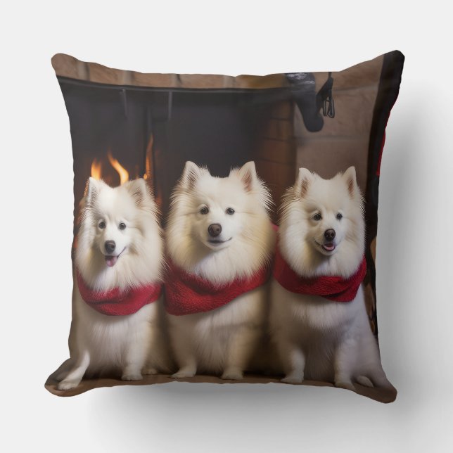 Coussin Esquimau américain près de la cheminée Noël (Recto)
