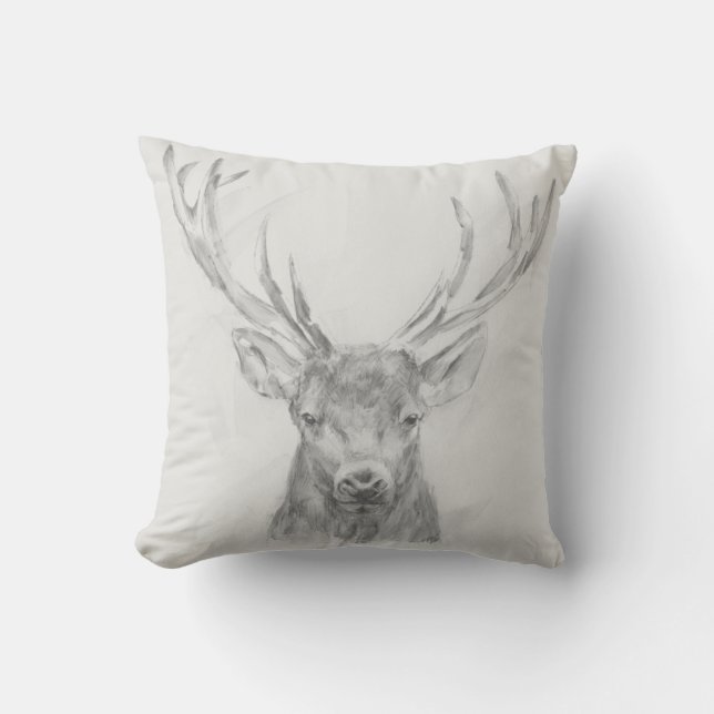 Coussin Esquisse d'Elk contemporaine (Recto)