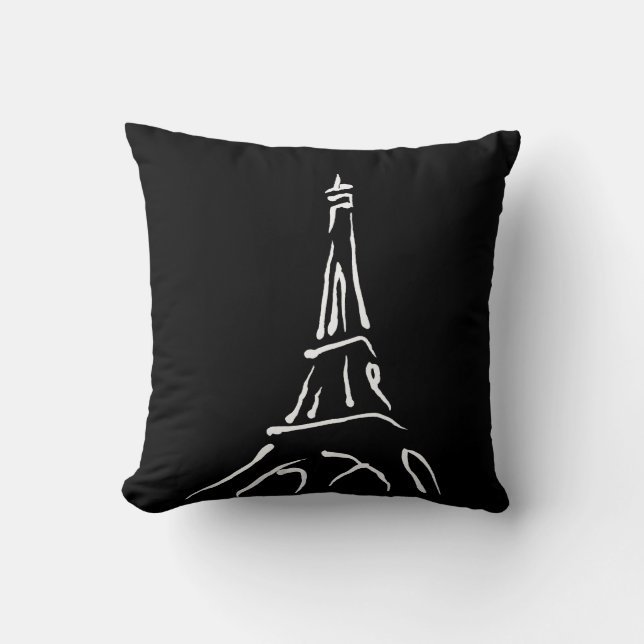 Coussin Esquisse élégante Tour Eiffel (Recto)