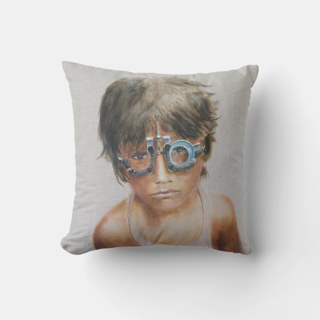 Coussin Essai d'oeil chez Vivekananda (Recto)
