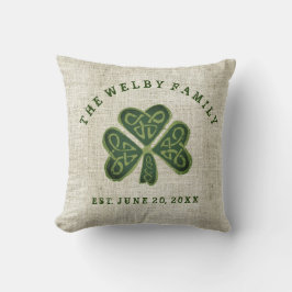 Coussin Est irlandais de famille de shamrock Artsy. Date