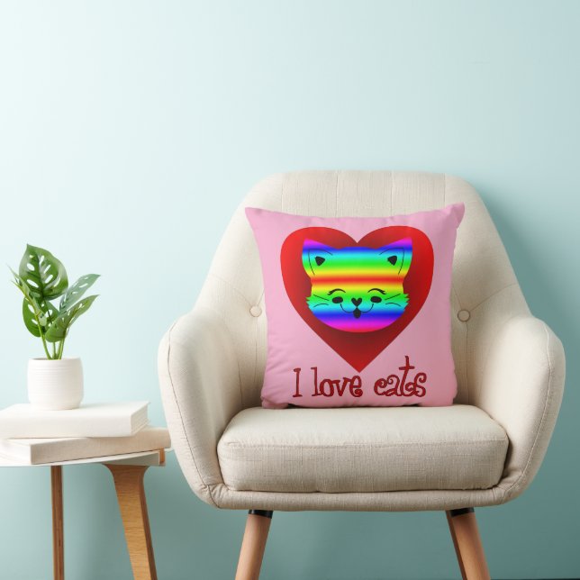 Coussin Estampa Animal - I Love Cats - Almofada (Chaise)