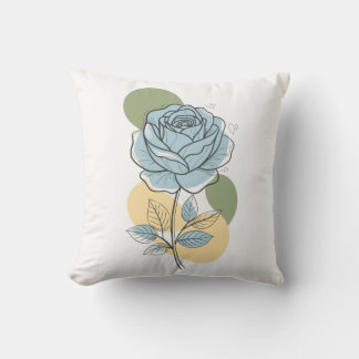 Coussin Esthétique botanique moderne - Art linéaire de ros