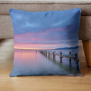 Coussin Esthétique Calme de Réflexion de l'Eau au Lever de