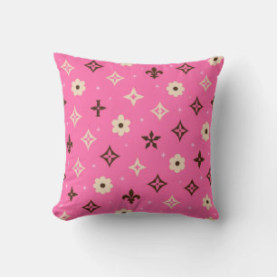 Coussin Esthétique girly chic Moderne Imprimé Floral Géomé