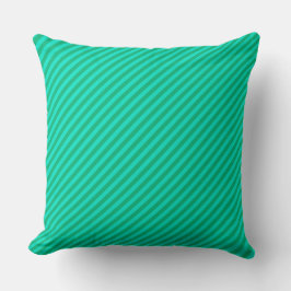 Coussin esthétique rayé vert et menthe