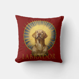 Coussin Et Dieu a envoyé un art amusant du Labrador