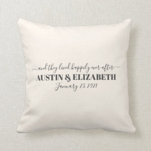 Coussin Et ils vécurent heureux à jamais mariage moderne
