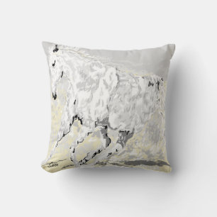 Coussin Étalon blanc sauvage de l'oreiller
