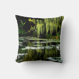 Coussin Étang de Lily avec saules de Monet, Giverny, Franc