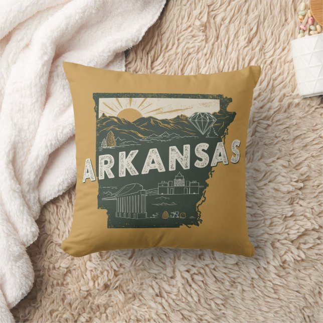 Coussin État de Retro Arkansas (Couverture)